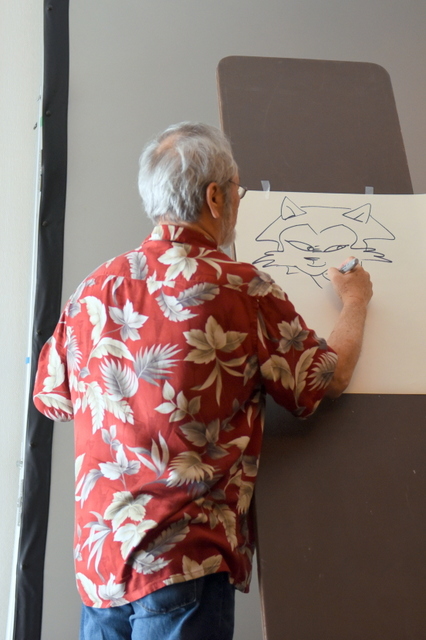 Sensei drawing Kitsune