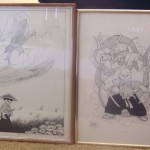 prints1 The following two prints were done in 1988-1989. One features the first page from "A Quiet Meal", while the other is the cover from UY Vol. 1 #13. These were limited to 150 each. Stan also hand-colored an even more limited edition version of these prints. Those were limited to 50 copies. Both prints are ~11"x16". They were selling for $10 and the colored ones were $25.
