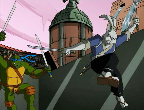 Usagi Yojimbo and Leonardo of the TMNT!  
